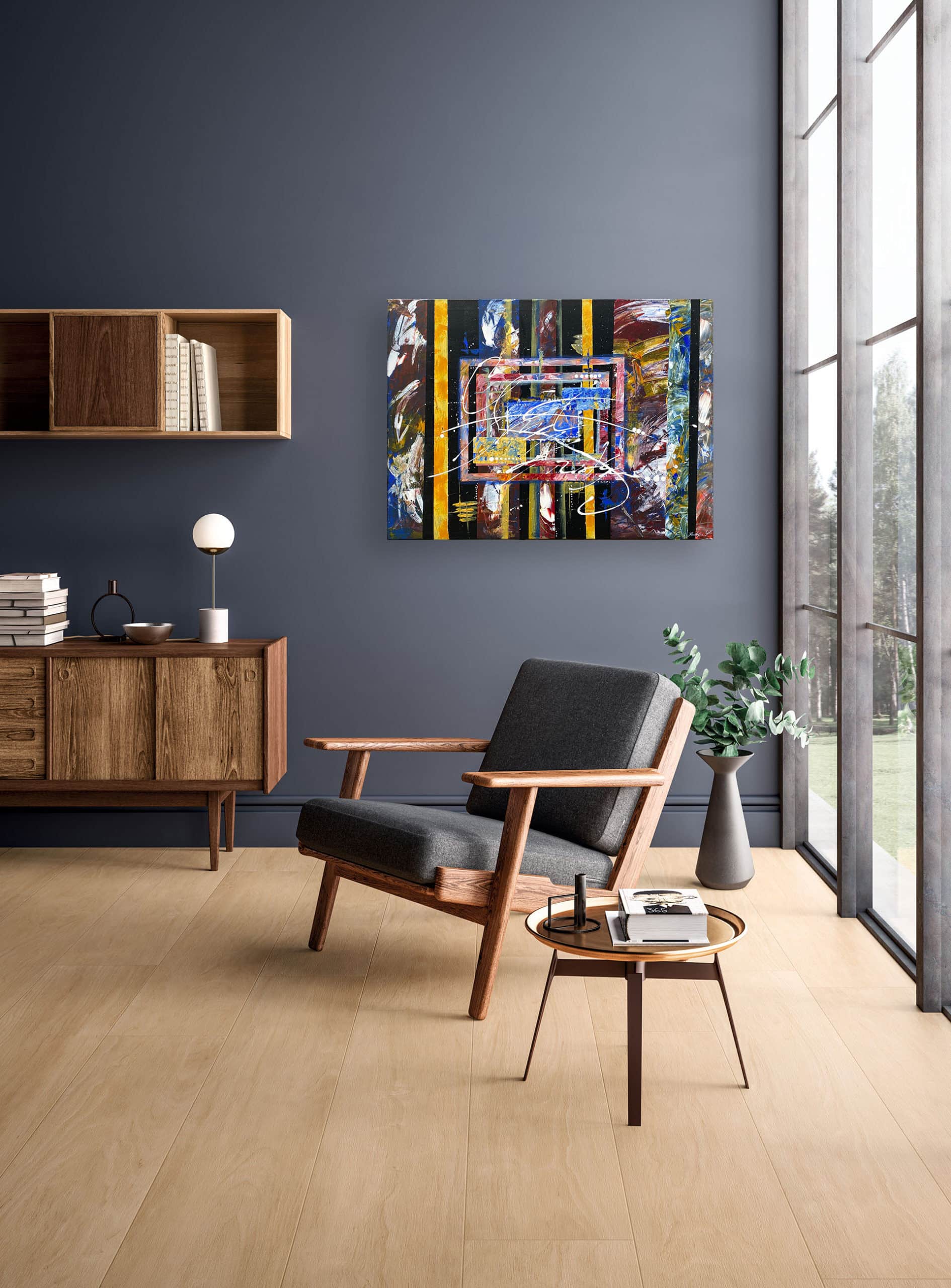 Na obrazu je abstrakce s názvem: Metro