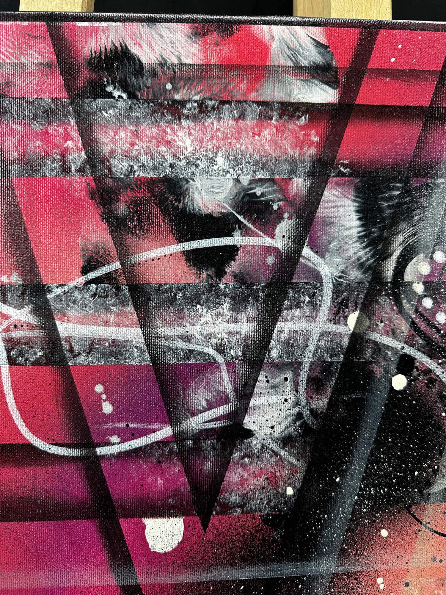 Abstraktně namalovaný obraz akrylem s názvem: Důvěra