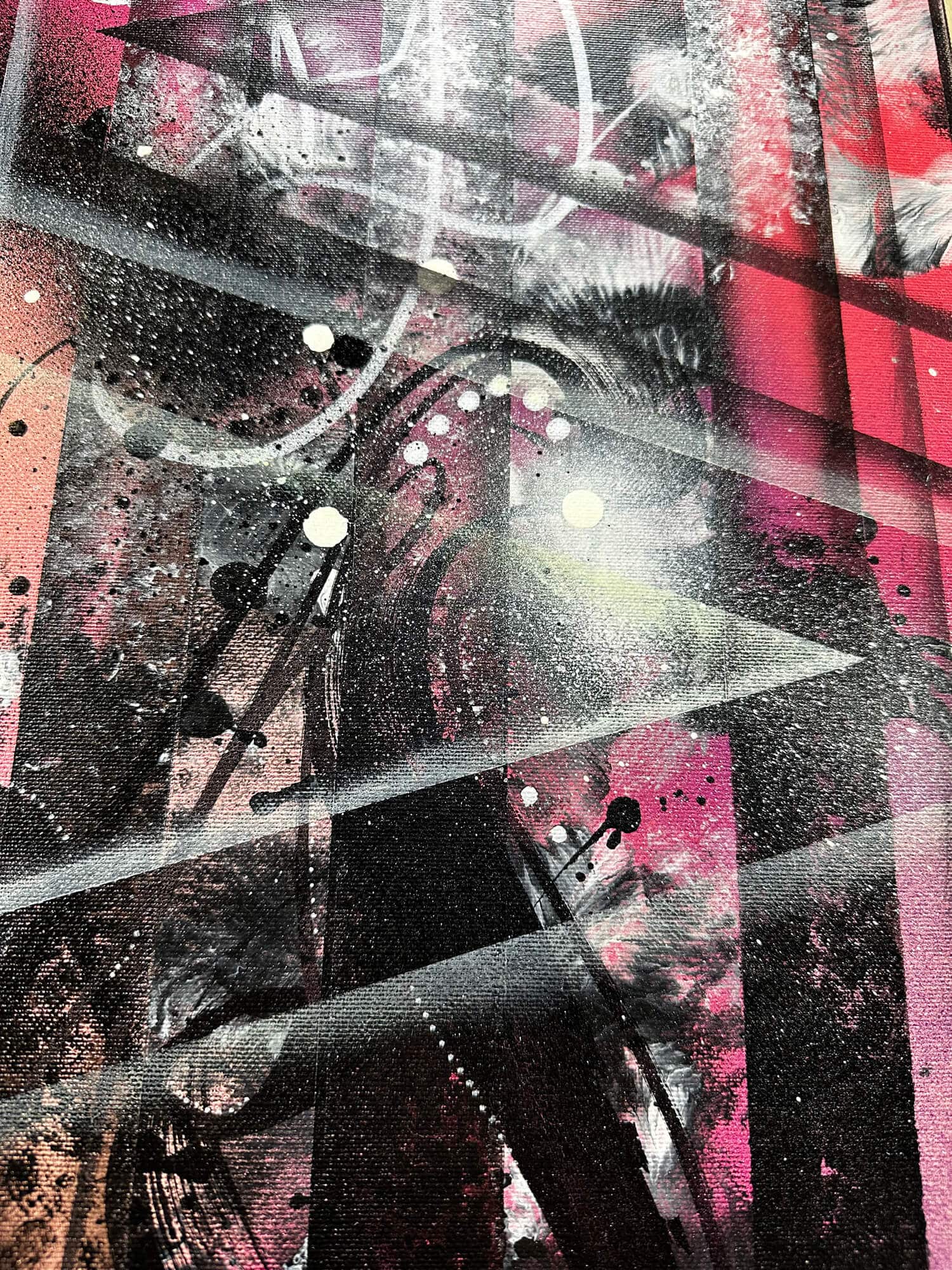 Abstraktně namalovaný obraz akrylem s názvem: Důvěra