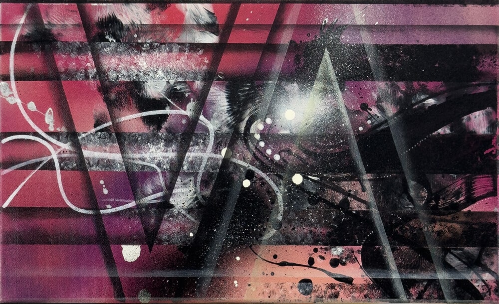 Abstraktně namalovaný obraz akrylem s názvem: Důvěra