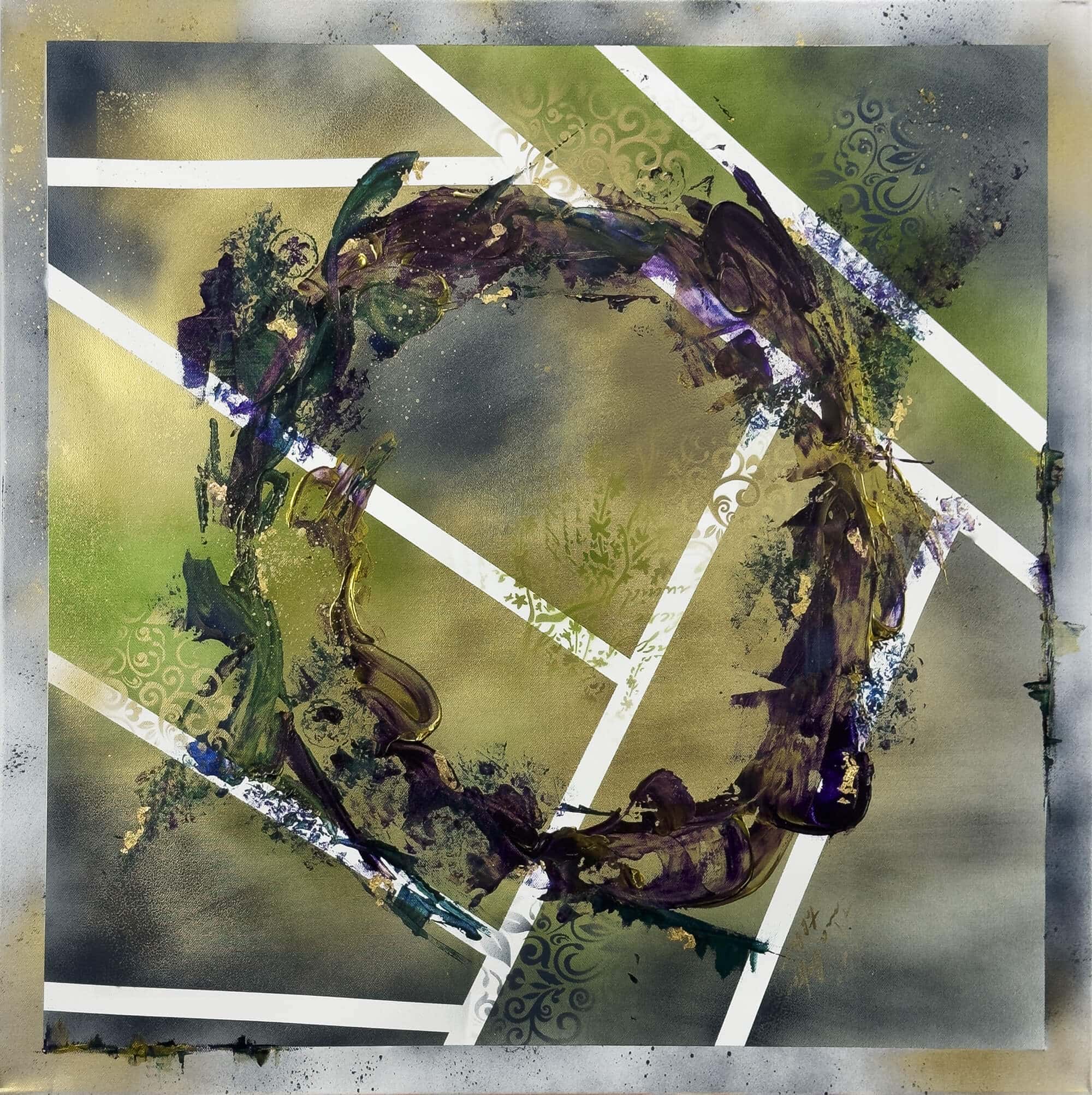 Abstraktně namalovaný obraz akrylem s názvem: Kouzlo okamžiku