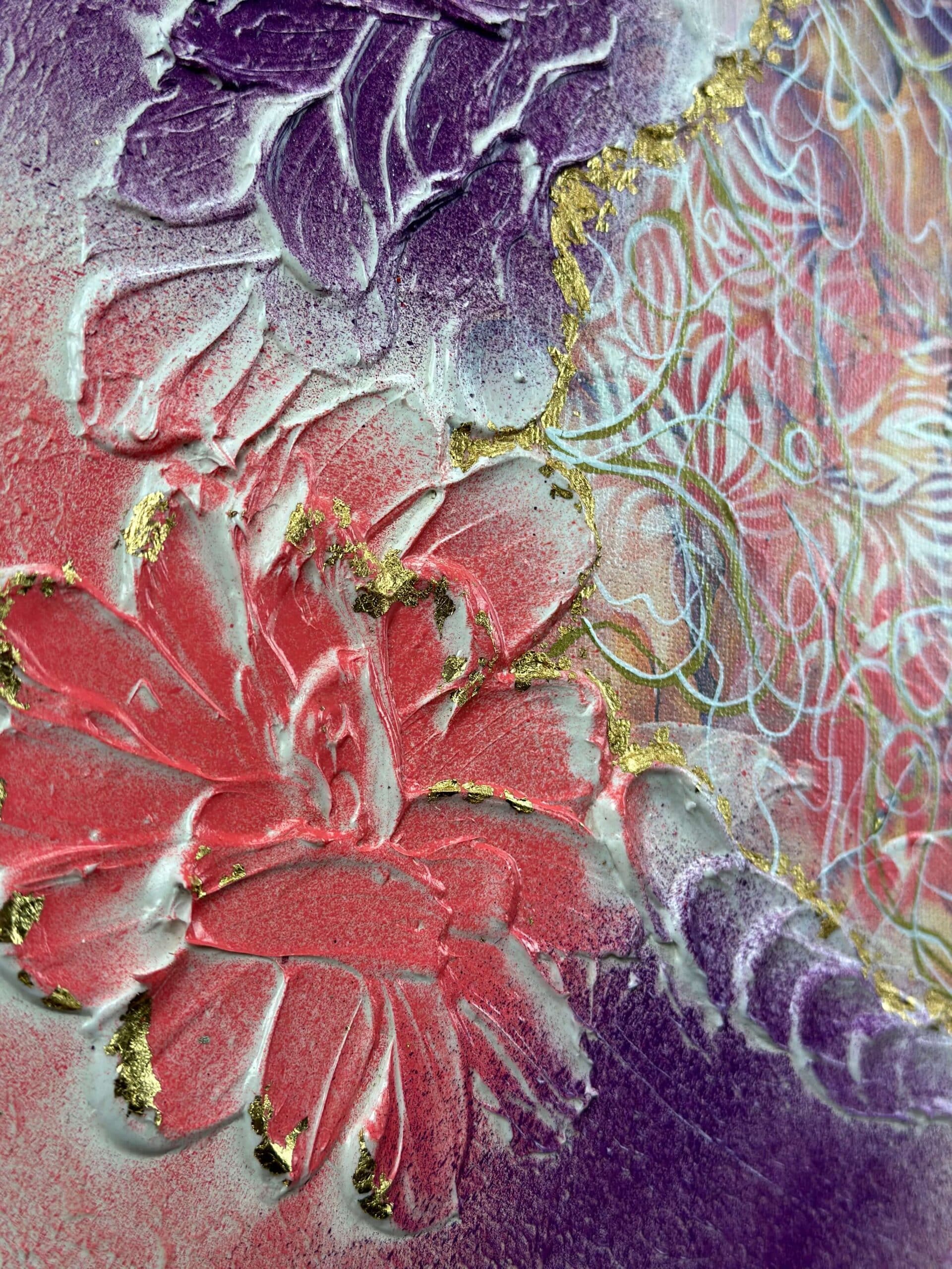 Abstraktně namalovaný obraz akrylem s názvem: Royal