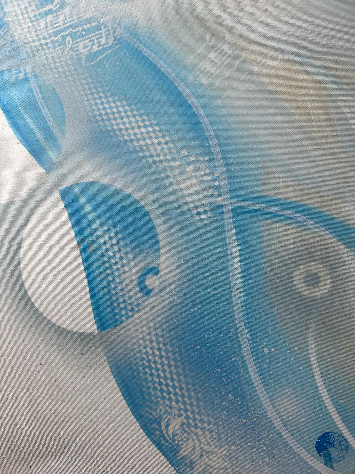 Abstraktně namalovaný obraz akrylem s názvem: Melodie snů