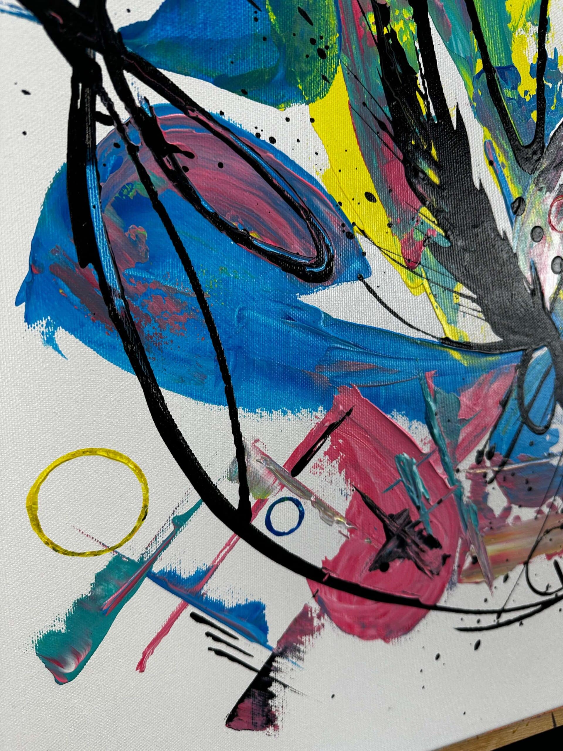 Abstraktně namalovaný obraz akrylem s názvem: Naděje