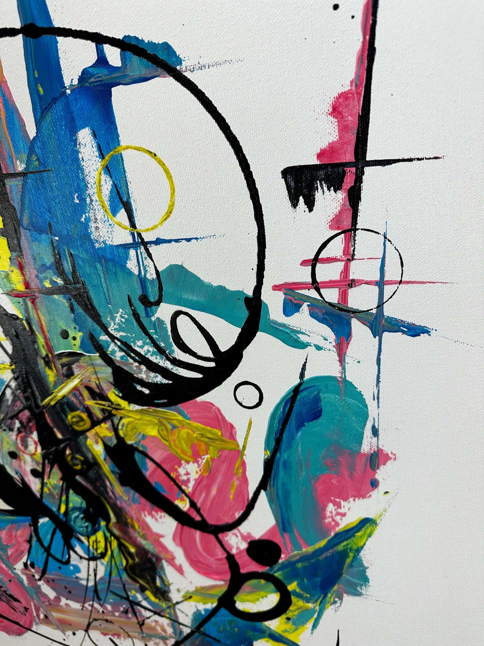 Abstraktně namalovaný obraz akrylem s názvem: Naděje