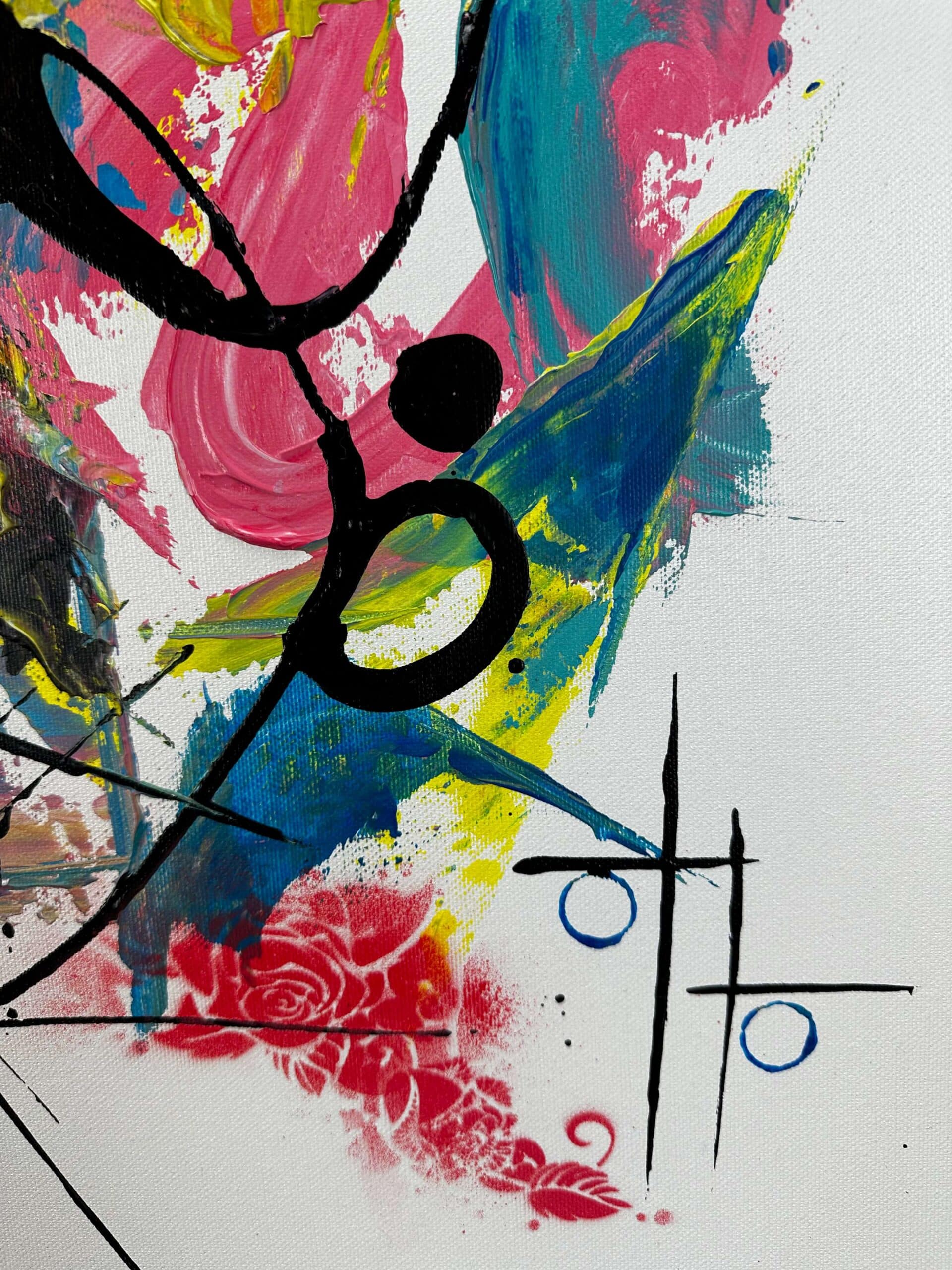 Abstraktně namalovaný obraz akrylem s názvem: Naděje