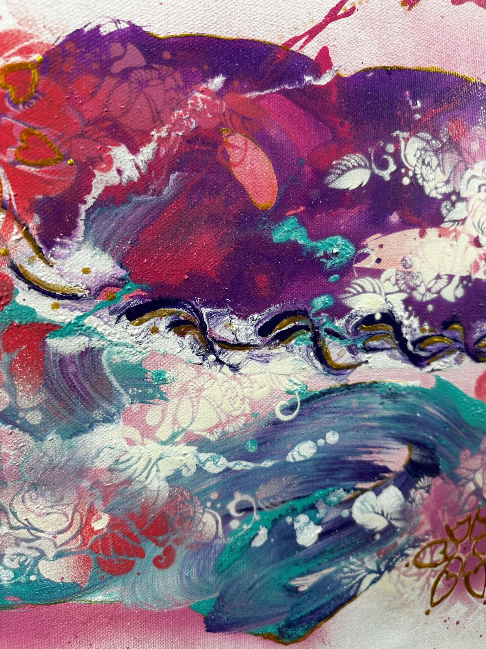 Abstraktně namalovaný obraz akrylem s názvem: Royal