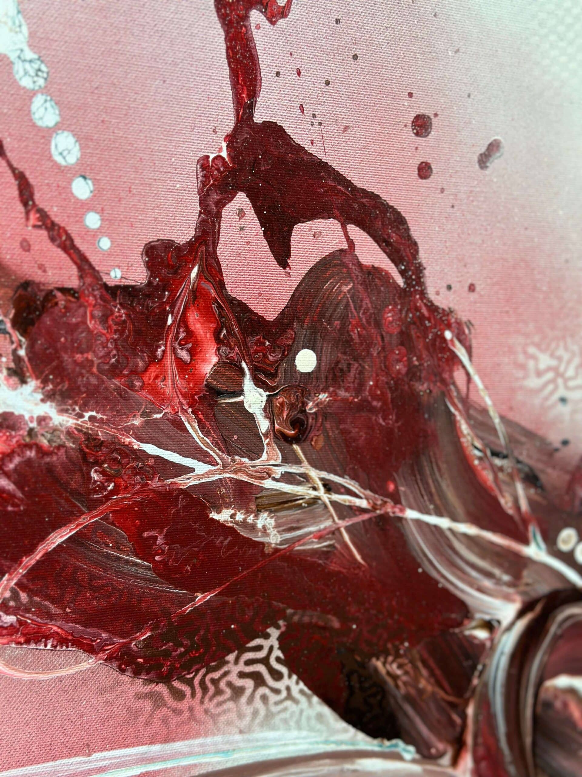 Abstraktně namalovaný obraz akrylem s názvem: SEBRA