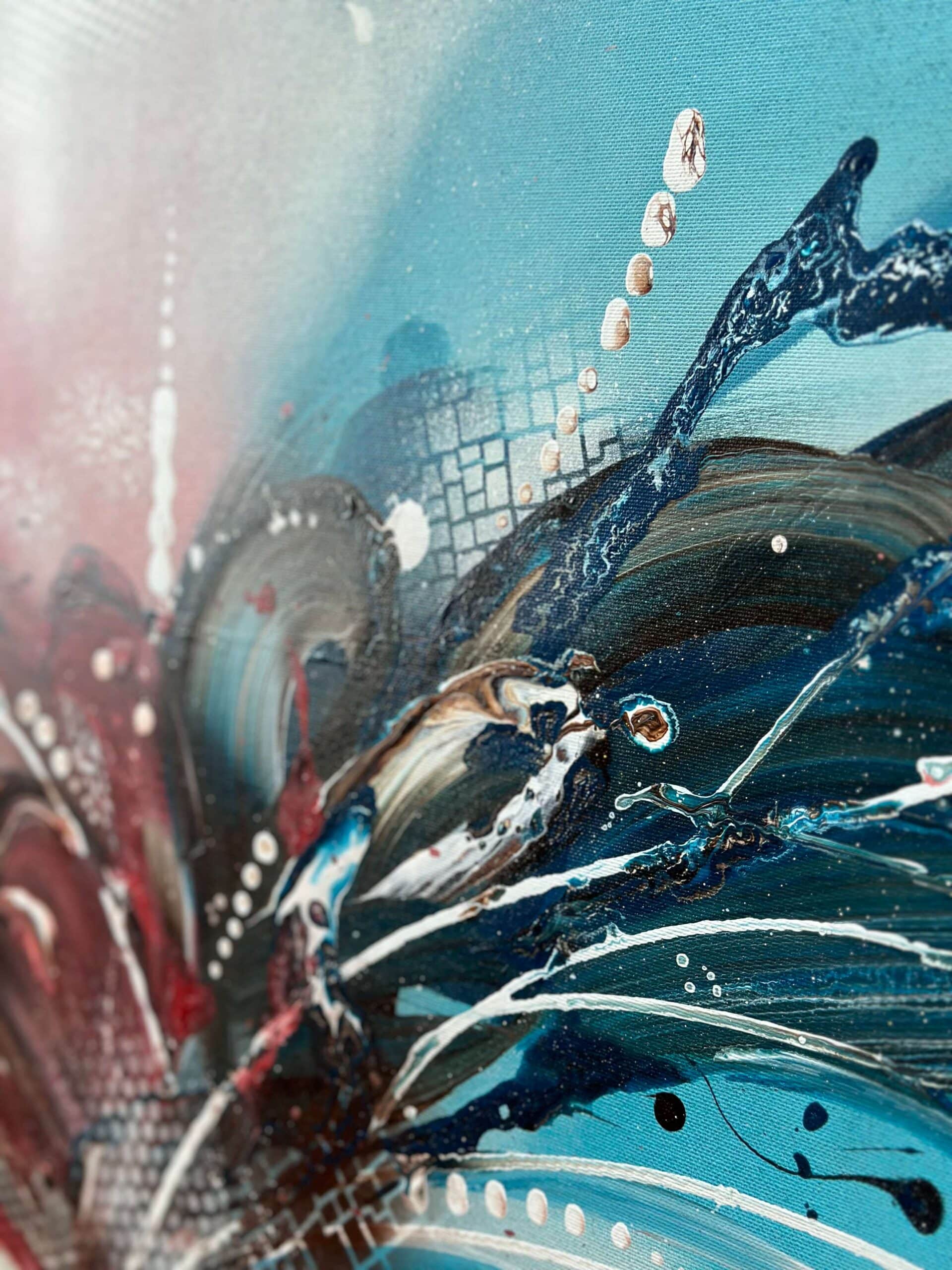 Abstraktně namalovaný obraz akrylem s názvem: SEBRA