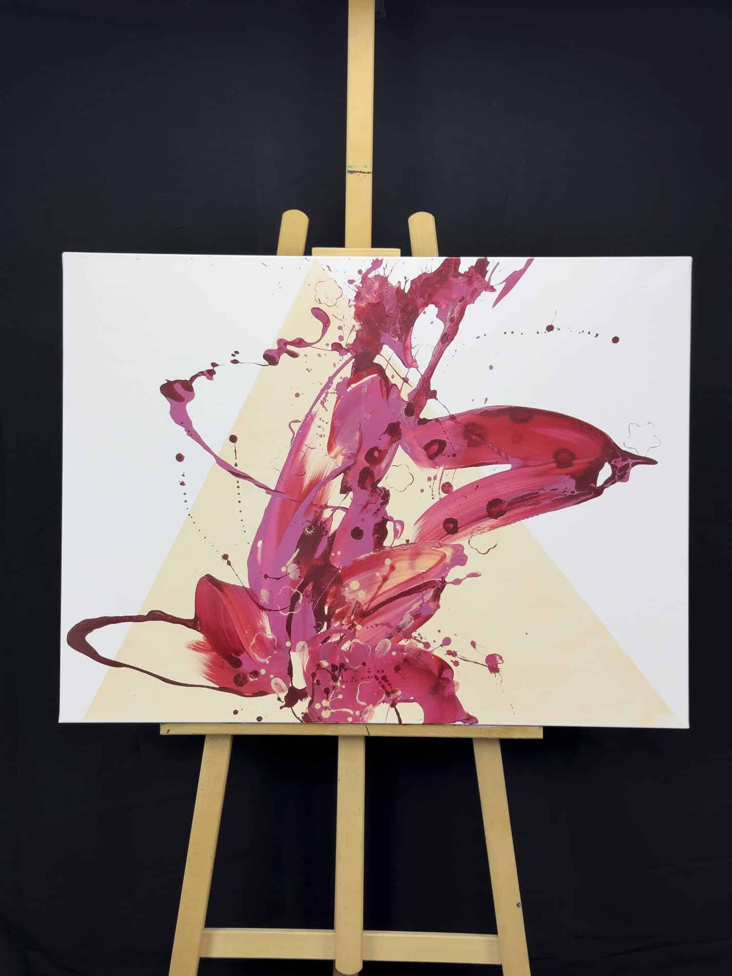 Abstraktně namalovaný obraz akrylem s názvem: Sebeláska