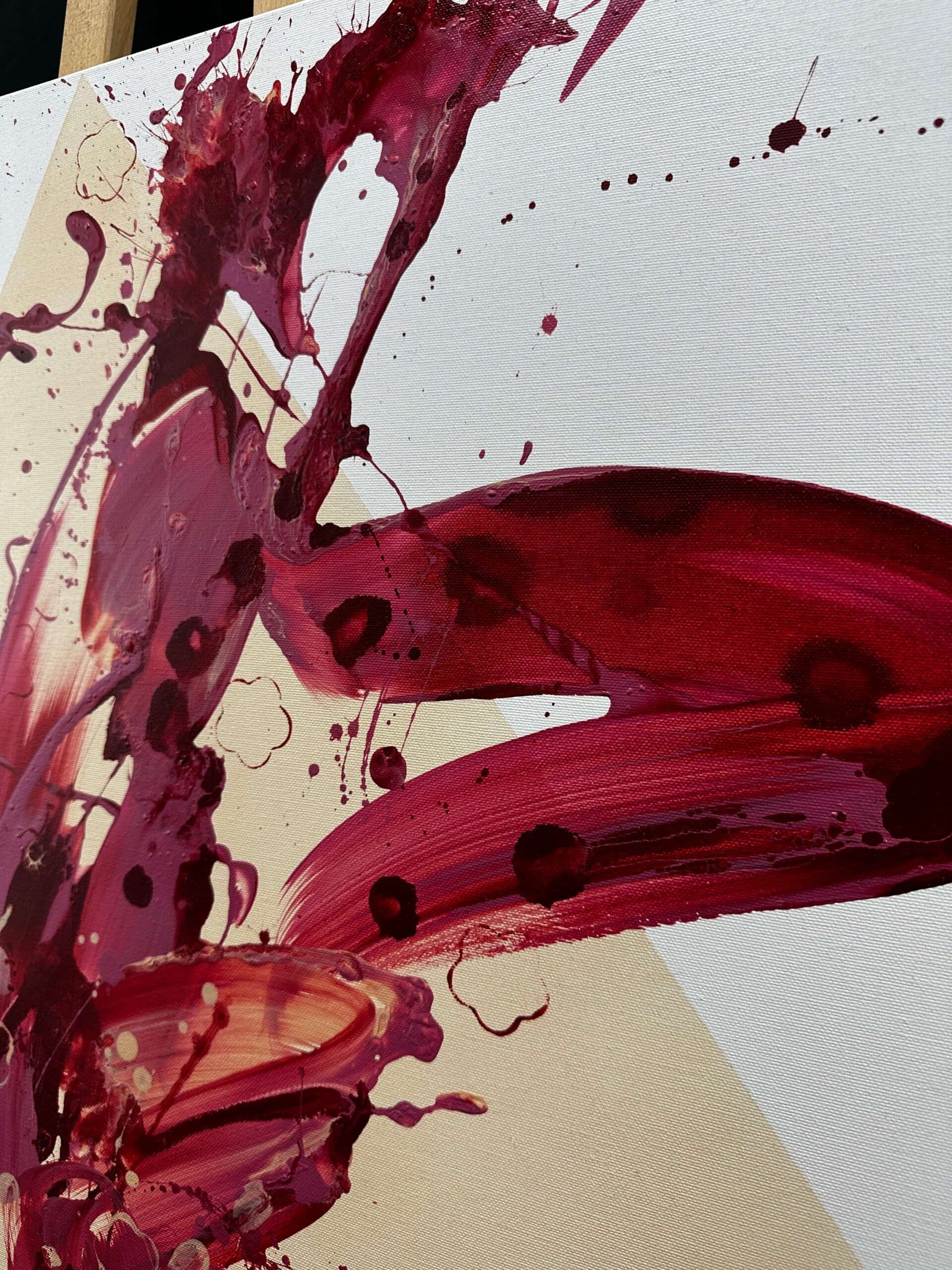 Abstraktně namalovaný obraz akrylem s názvem: Sebeláska