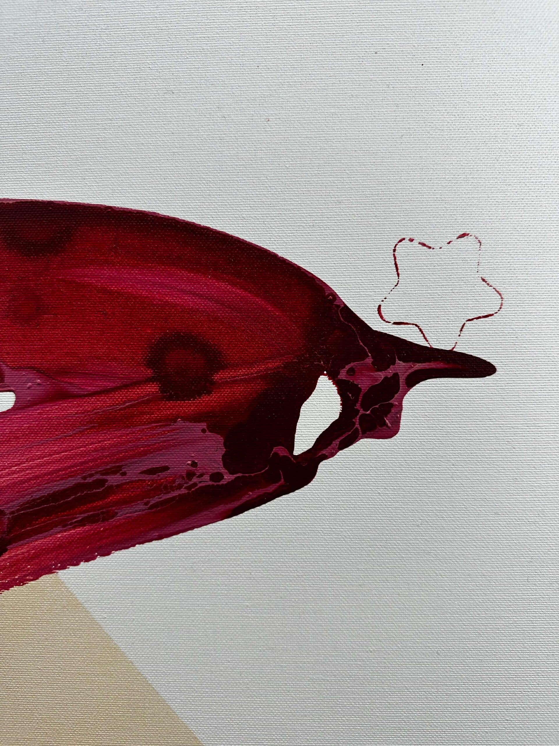 Abstraktně namalovaný obraz akrylem s názvem: Sebeláska