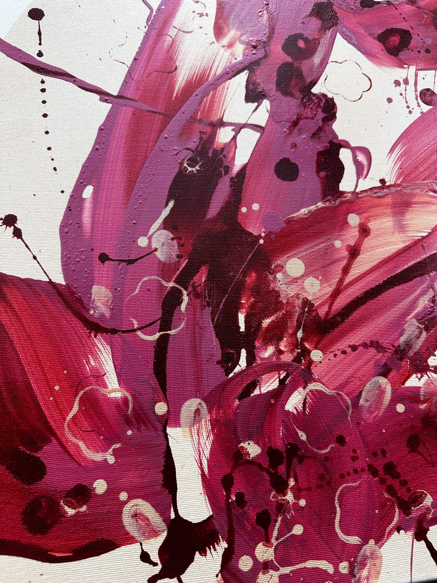 Abstraktně namalovaný obraz akrylem s názvem: Sebeláska