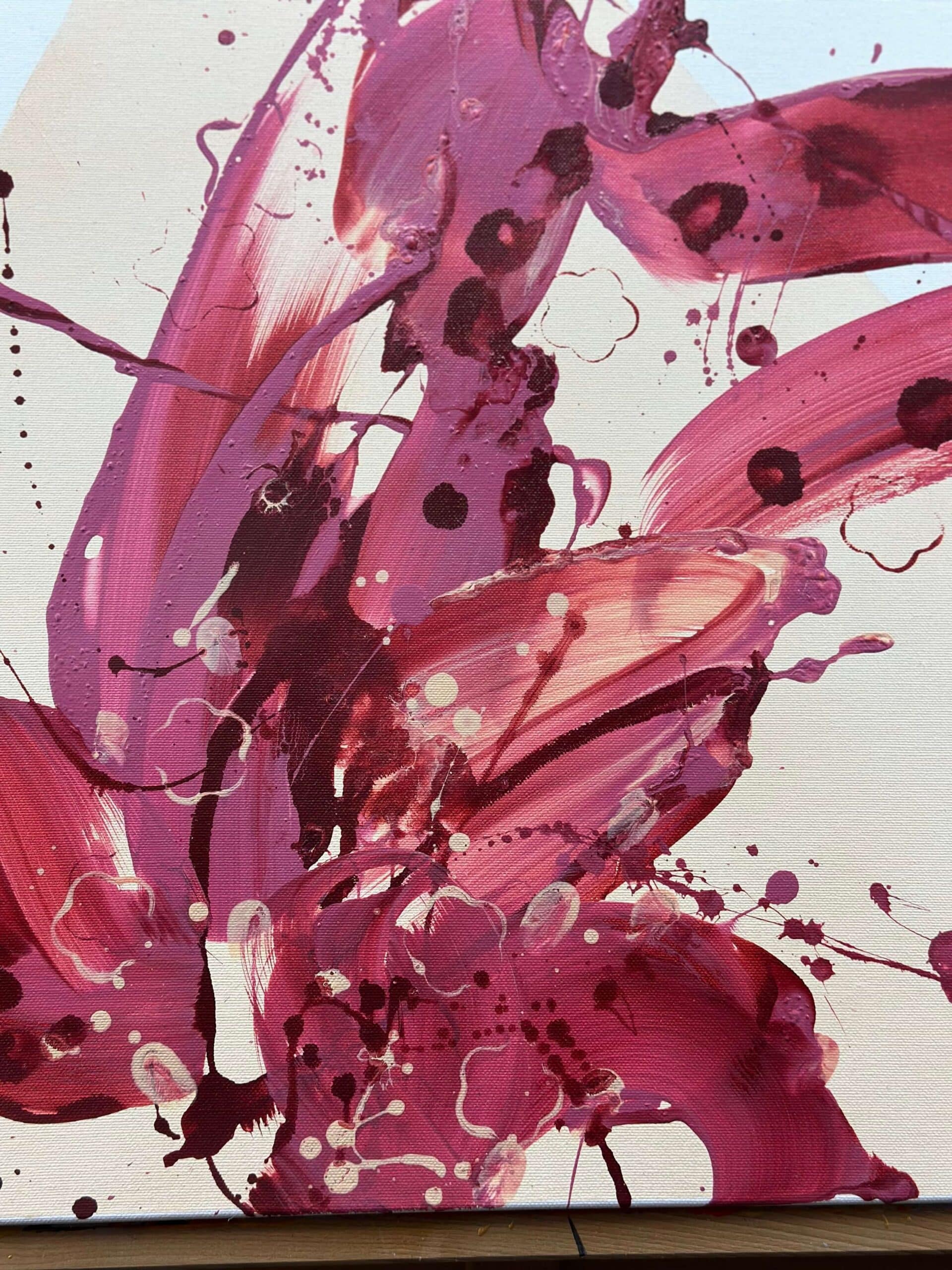 Abstraktně namalovaný obraz akrylem s názvem: Sebeláska