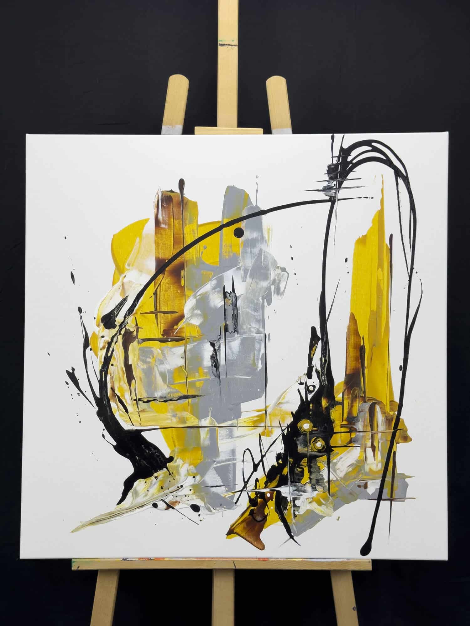 Abstraktně namalovaný obraz akrylem s názvem: Kouzlo přítomnosti Standard