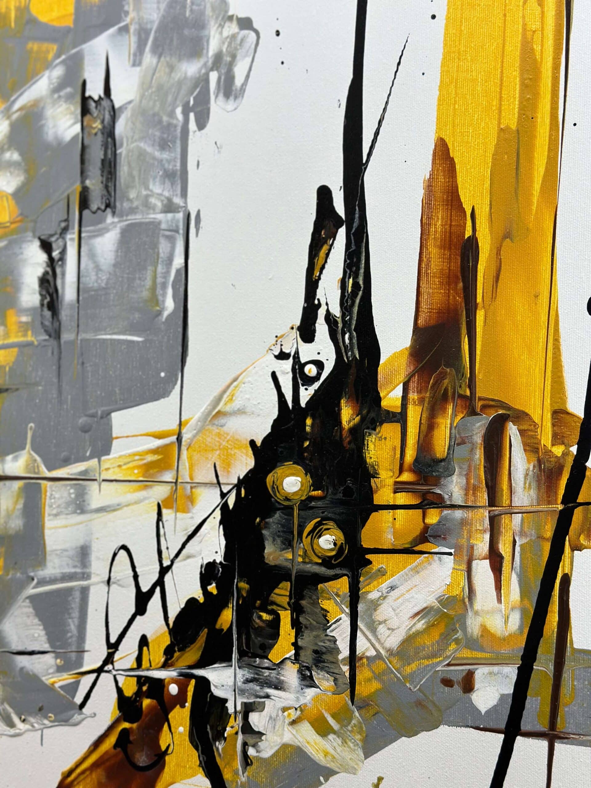 Abstraktně namalovaný obraz akrylem s názvem: Standard