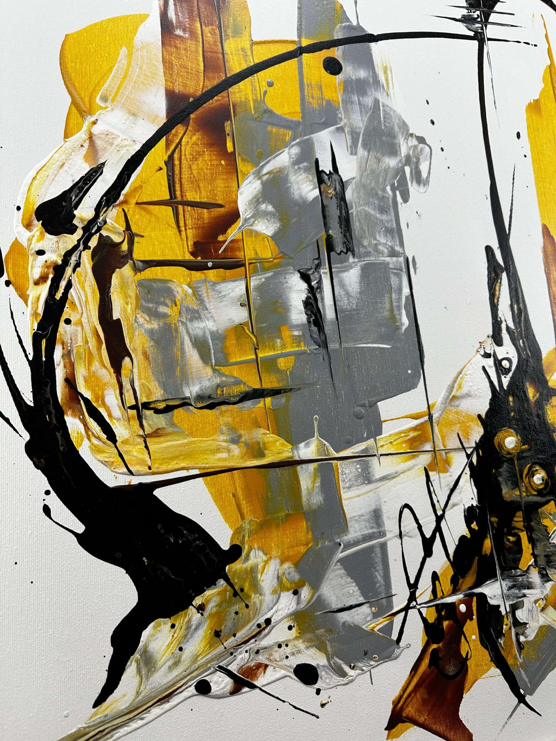 Abstraktně namalovaný obraz akrylem s názvem: Standard