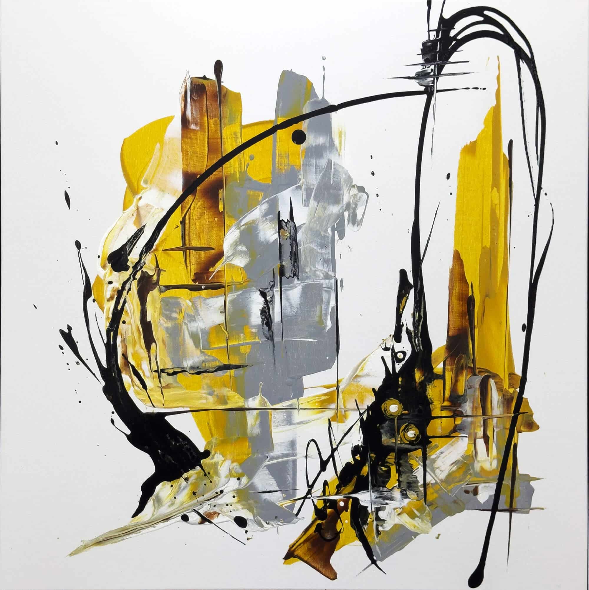 Abstraktně namalovaný obraz akrylem s názvem: Standard